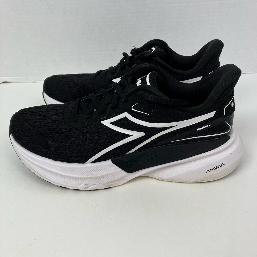 Diadora Nucleo 2 Wmns Sz 7.5 Black White Mesh Daily Trainer Running Shoes